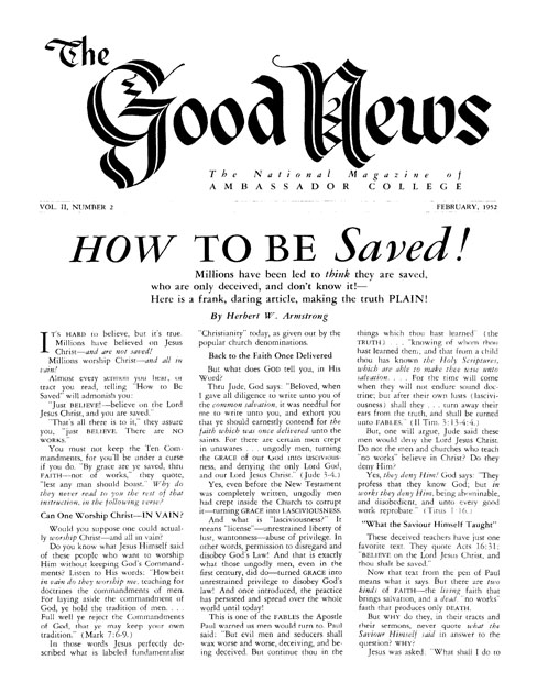 The Good News - 1952 February - Herbert W. Armstrong