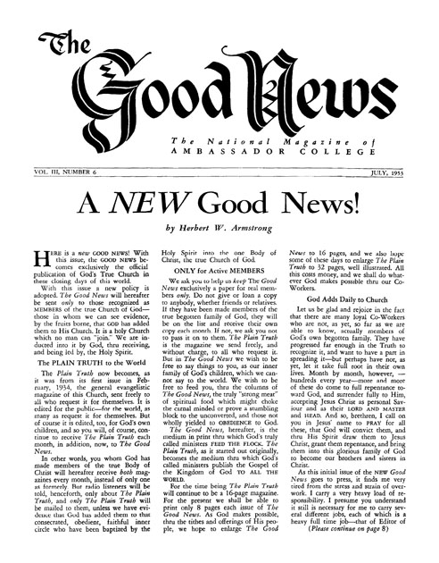 The Good News - 1953 July - Herbert W. Armstrong