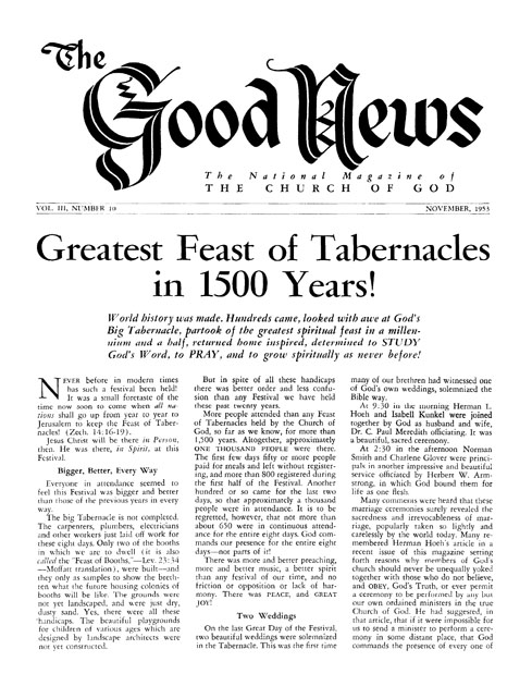 The Good News - 1953 November - Herbert W. Armstrong