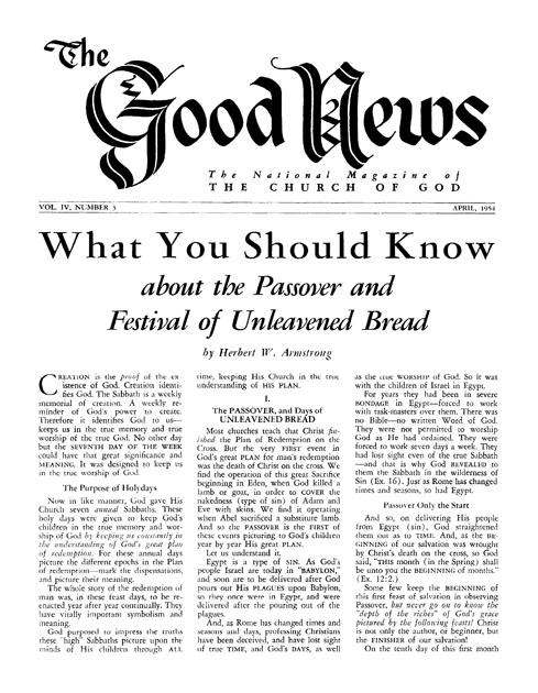 The Good News - 1954 April - Herbert W. Armstrong