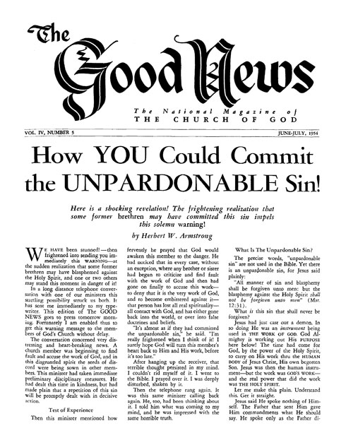 The Good News - 1954 June-July - Herbert W. Armstrong