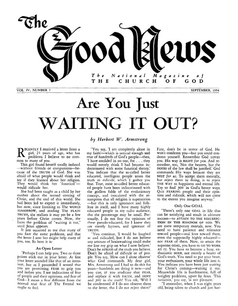 The Good News - 1954 September - Herbert W. Armstrong