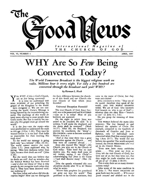 The Good News - 1957 April - Herbert W. Armstrong