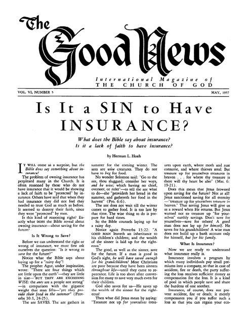 The Good News - 1957 May - Herbert W. Armstrong