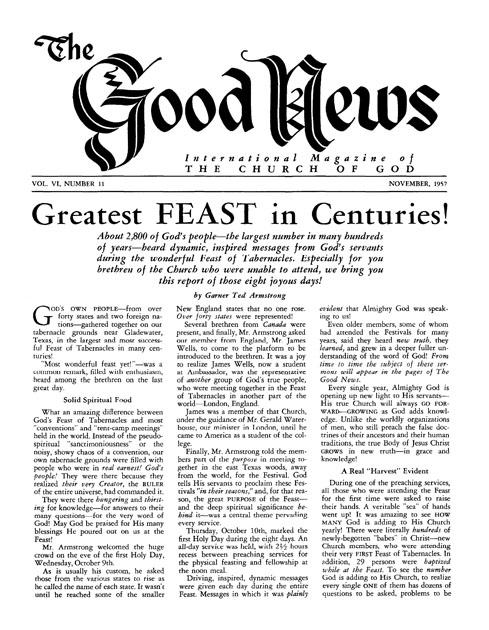 The Good News - 1957 November - Herbert W. Armstrong