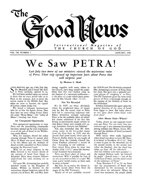 The Good News - 1958 January - Herbert W. Armstrong