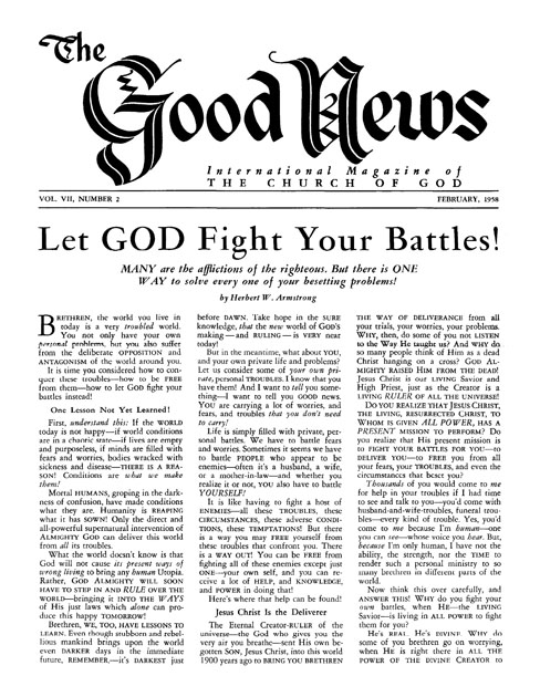 The Good News - 1958 February - Herbert W. Armstrong