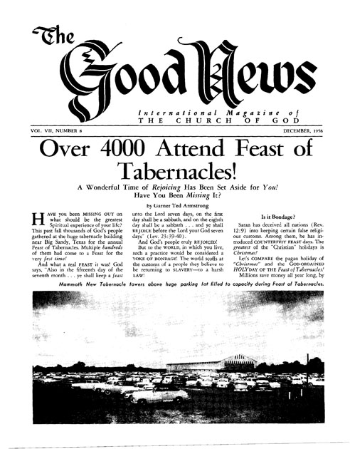 The Good News - 1958 December - Herbert W. Armstrong