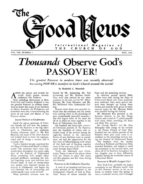 The Good News - 1959 May - Herbert W. Armstrong