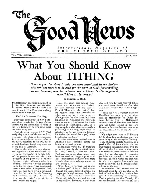 The Good News - 1959 July - Herbert W. Armstrong