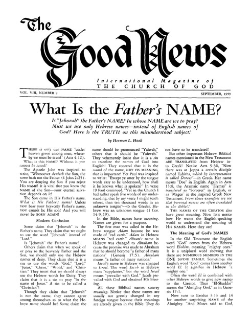 The Good News - 1959 September - Herbert W. Armstrong