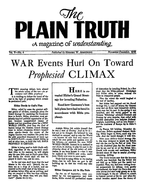 The Plain Truth - 1940 November-December - Herbert W. Armstrong