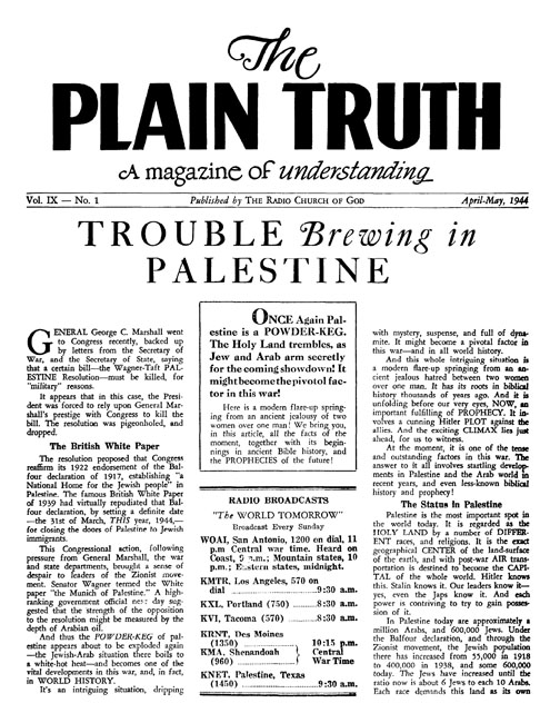 The Plain Truth - 1944 April-May - Herbert W. Armstrong