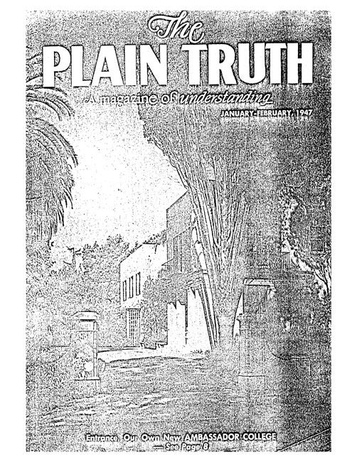 The Plain Truth - 1947 January-February - Herbert W. Armstrong