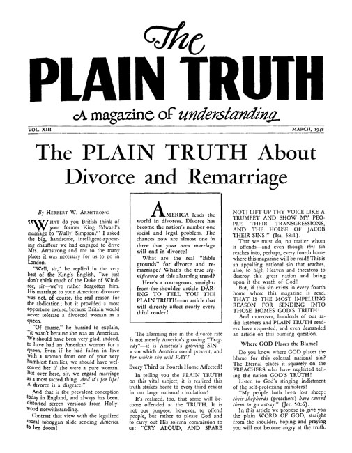 The Plain Truth - 1948 March - Herbert W. Armstrong