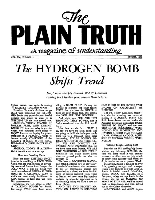 The Plain Truth - 1950 March - Herbert W. Armstrong
