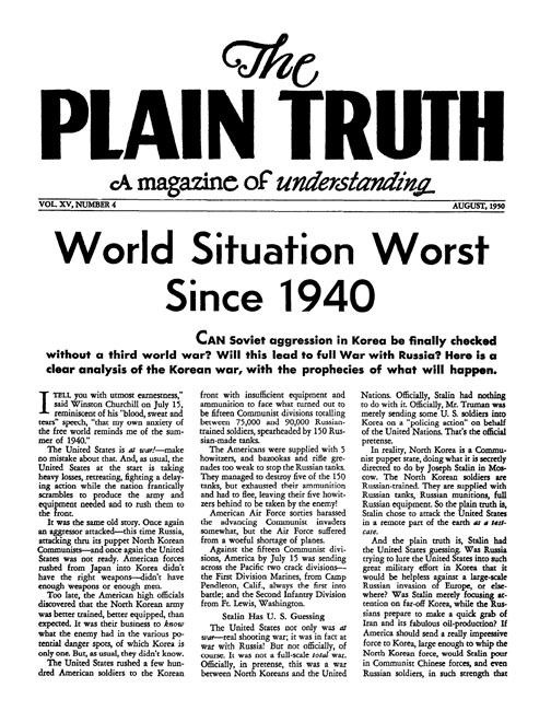 The Plain Truth - 1950 August - Herbert W. Armstrong