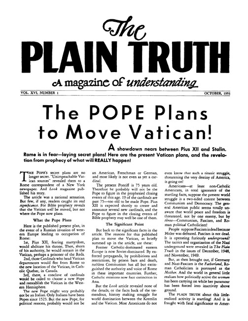 The Plain Truth - 1951 October - Herbert W. Armstrong