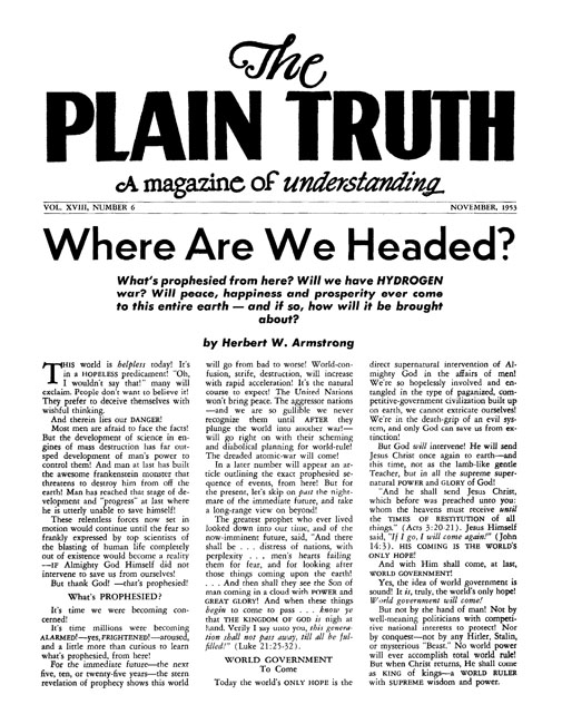 The Plain Truth - 1953 November - Herbert W. Armstrong