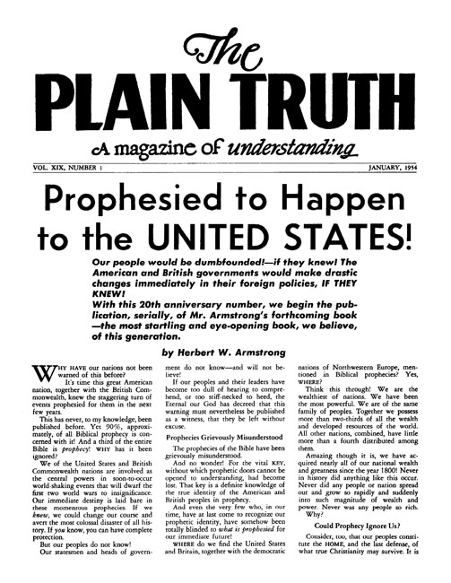 The Plain Truth - 1954 January - Herbert W. Armstrong