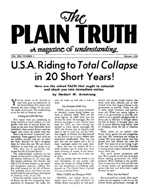 The Plain Truth - 1956 February - Herbert W. Armstrong