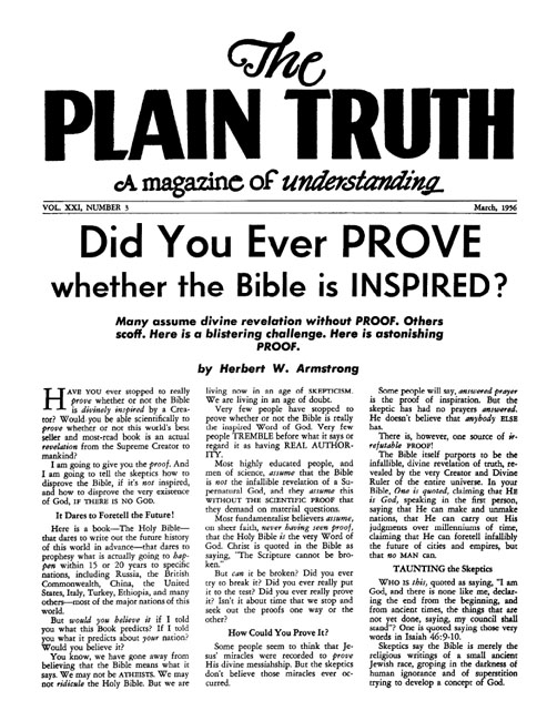The Plain Truth - 1956 March - Herbert W. Armstrong